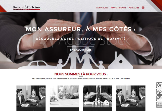 première page du site internet