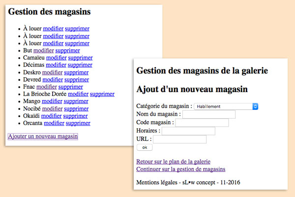 back-office gestion des magasins